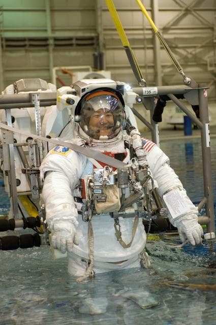 NASA image: STS-120 crew during NBL training with Dan Tani