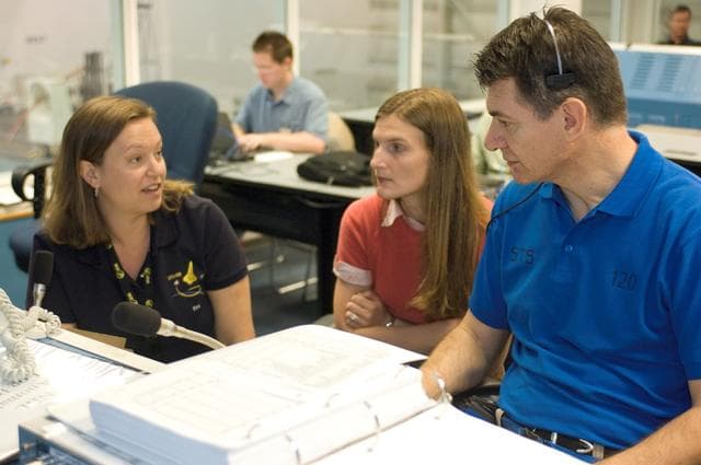 NASA image: STS-120 crew during NBL training with Dan Tani