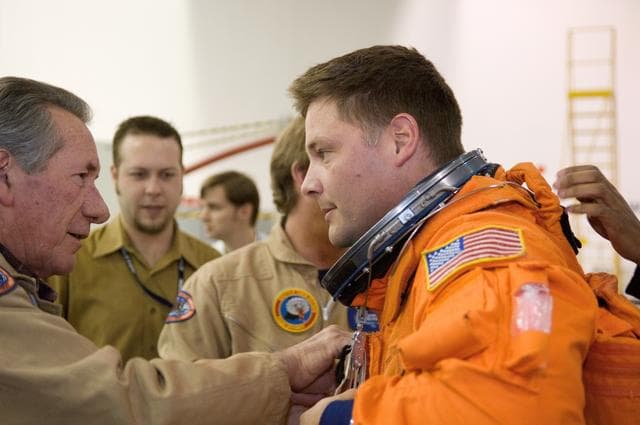 NASA image: STS-120 water survival training at the NBL
