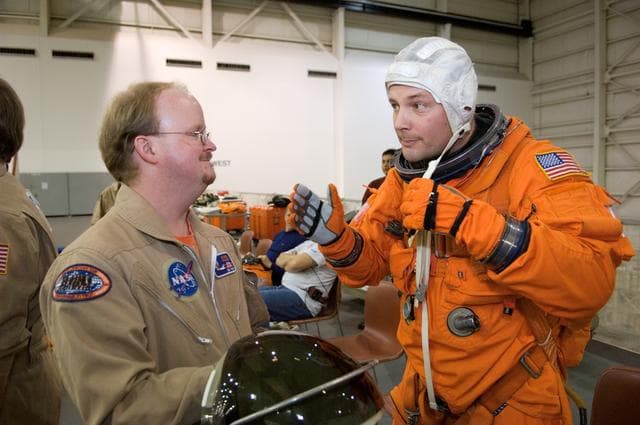 NASA image: STS-120 water survival training at the NBL