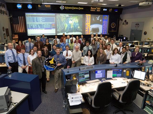 NASA image: STS-120 Orbit 1 Flight Control Team in WFCR