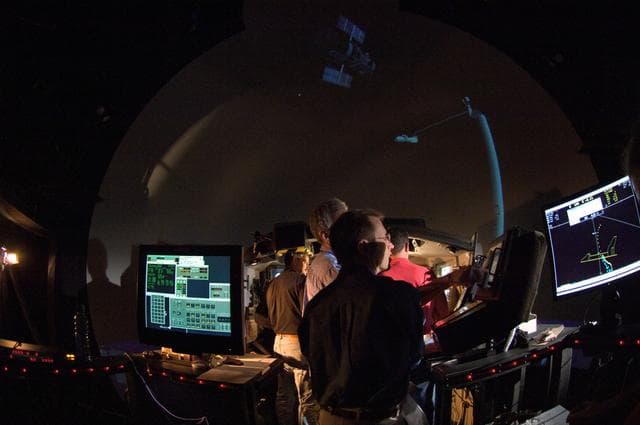 NASA image: STS-125 Crew Training in the Bldg. 16 SES Dome