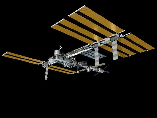 NASA image: Current Configurations of ISS for use on HSF web.