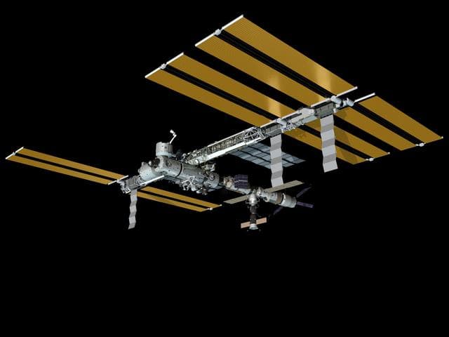 NASA image: Current Configurations of ISS for use on HSF web.