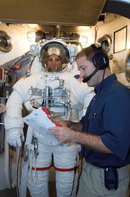 NASA image: STS-125 Astronaut Mike Good during SSATA chamber run