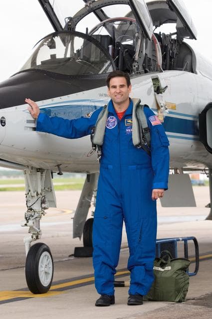 NASA image: STS-124 crew members as they prepare for their T-38 flight to KSC