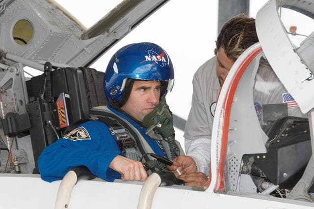 NASA image: STS-124 crew members as they prepare for their T-38 flight to KSC