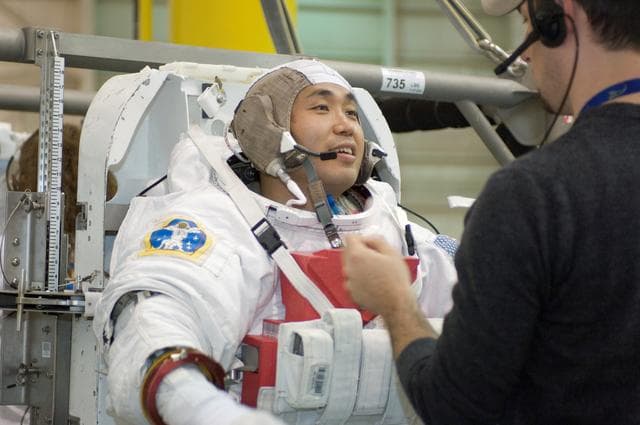 NASA image: Expedition 18 crew member Koichi Wakata & Mike Fincke