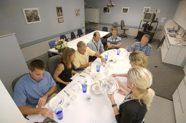 STS-127 crew during their food tasting session.