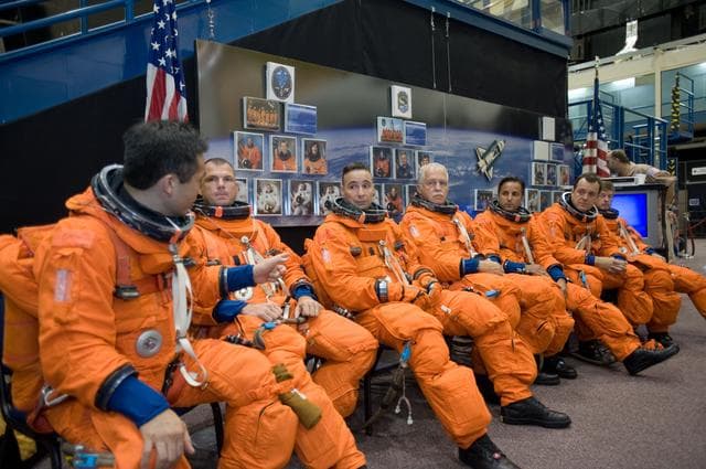 NASA image: STS-119 Egress Training with Expedition 18 Crew Member Koichi Wakata
