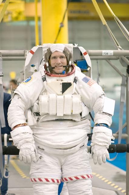 NASA image: STS 125 crew training. Astronauts Massimino and Good