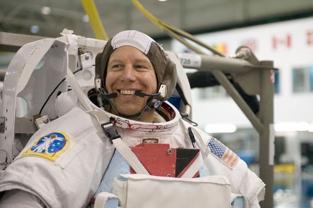 NASA image: STS-127 astronauts Dave Wolf and Tim Kopra during STS-127 2J/A EVA training at the NBL