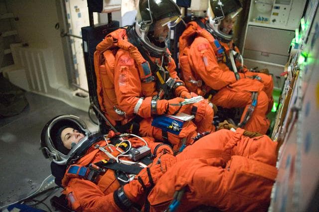 NASA image: STS-128 / Expedition 20 crew during CCT Bailout Training