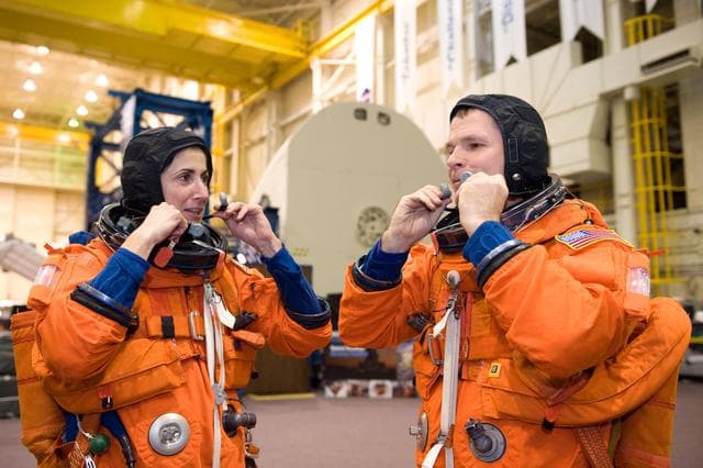 NASA image: STS-128 Egress Training with Expedition 26 Crewmember