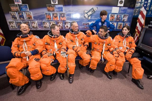 NASA image: STS-128 Egress Training with Expedition 26 Crewmember