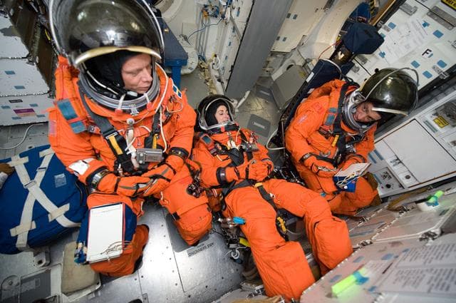 NASA image: STS-128 Egress Training with Expedition 26 Crewmember
