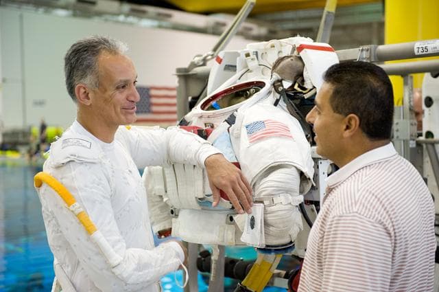 NASA image: Preflight coverage of STS-128 crew members Danny Olivas and Christer Fuglesang 