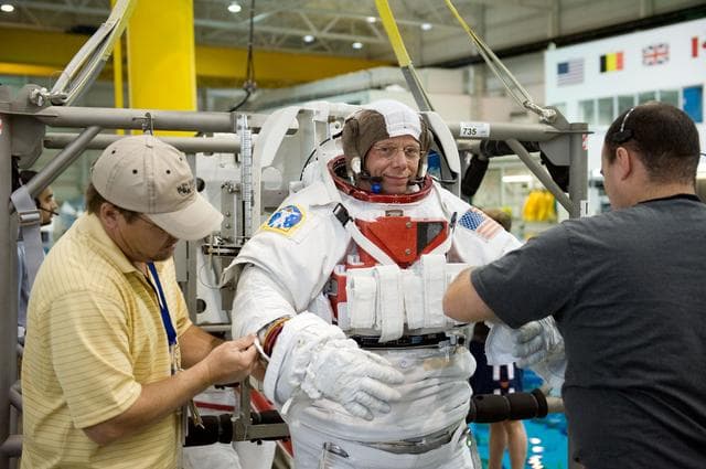 NASA image: Preflight coverage of STS-128 crew members Danny Olivas and Christer Fuglesang 
