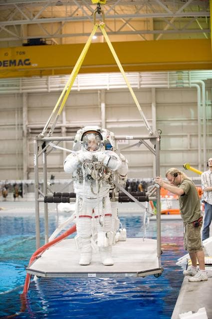 NASA image: Preflight coverage of STS-128 crew members Danny Olivas and Christer Fuglesang 