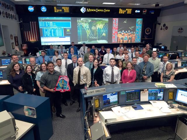 NASA image: STS-119 Flight Control Team in WFCR - Orbit 3 - Flight Director Bryan Lunney