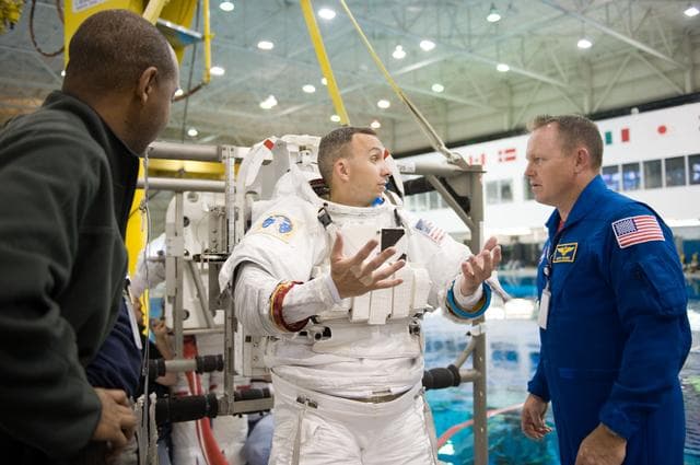 NASA image: STS-129 crew members Mike Foreman, Randy Bresnik, Barry 'Butch' Wilmore and Robert Satcher 
