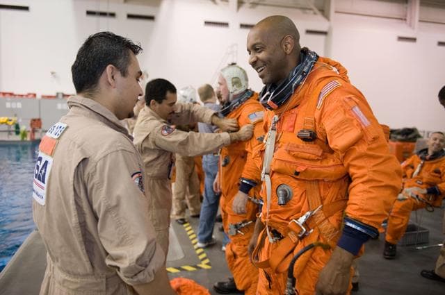 NASA image: STS-129 Water Survival Training at the NBL