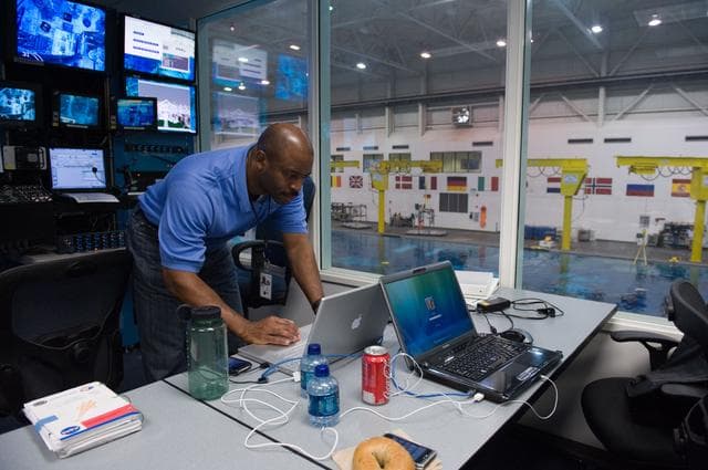 NASA image: STS-129 crew members Michael Foreman and Robert Satcher