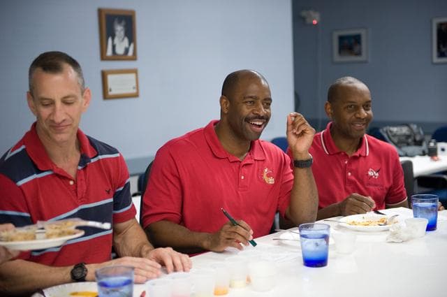 NASA image: STS-129 food tasting  session.