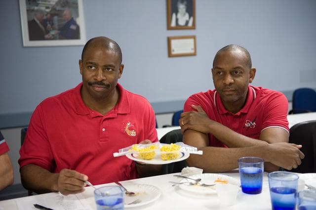 NASA image: STS-129 food tasting  session.