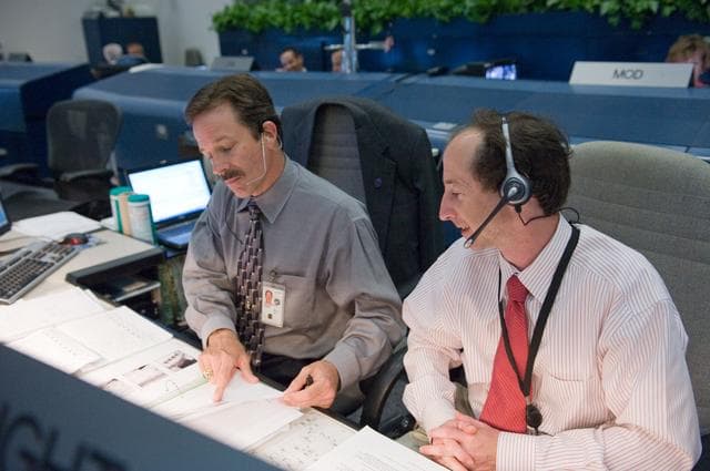 NASA image: STS-125 Flight Controllers on Console - (Orbit Shift 2). Flight Director: Richard LaBrode 