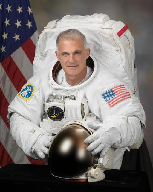 NASA image: Official Individual EMU photo of Astronaut Dave Wolf for 127 crew