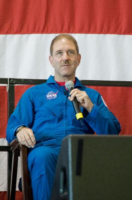 NASA image: STS-125 Crew Return Ceremony and autograph session at Ellington Field. 