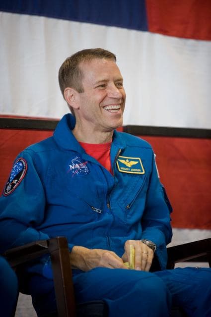 NASA image: STS-125 Crew Return Ceremony and autograph session at Ellington Field. 