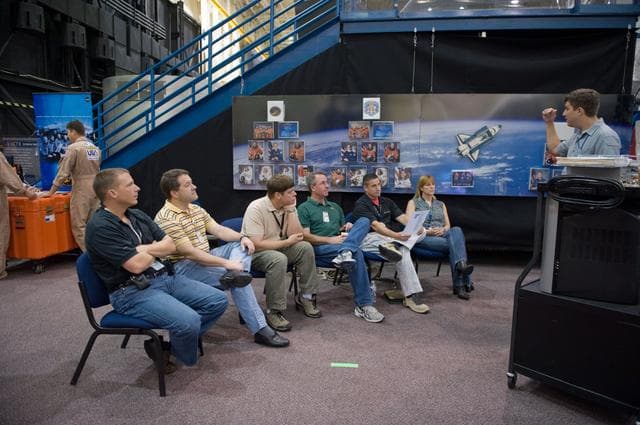 NASA image: STS-130 crew bailout training