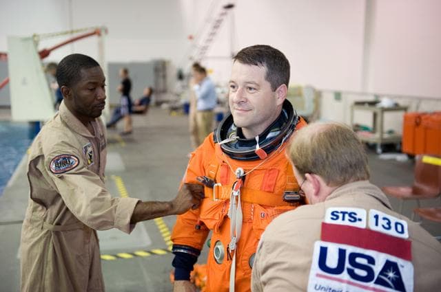 NASA image: STS-130 Preflight Training. Water Survival Training at SCTF, NBL 