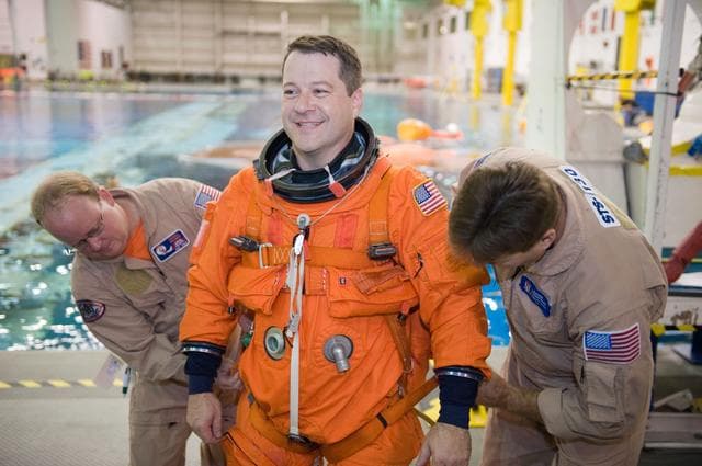 NASA image: STS-130 Preflight Training. Water Survival Training at SCTF, NBL 