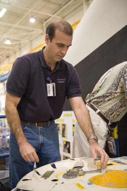 NASA image: STS-131 suited payload egress training (FFT PLD EG 91019) with the STS-131 crew. 