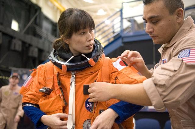 NASA image: STS-131 suited payload egress training (FFT PLD EG 91019) with the STS-131 crew. 