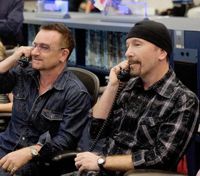 NASA image: Visit of U2 Bono to JSC
