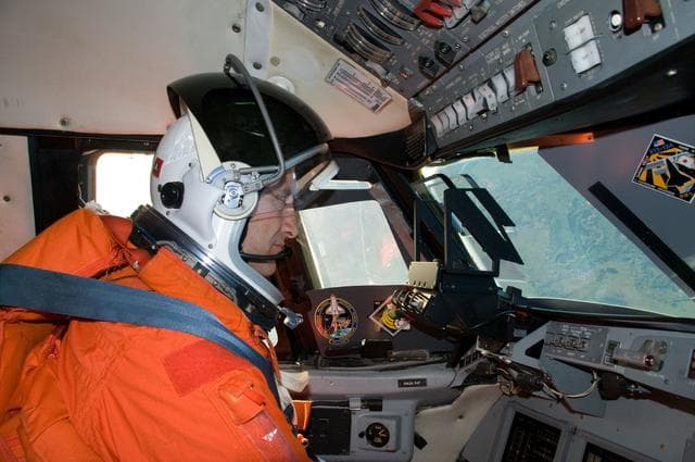 NASA image: STS-129 Crew Training - Commander Charles Hobaugh during STA Training
