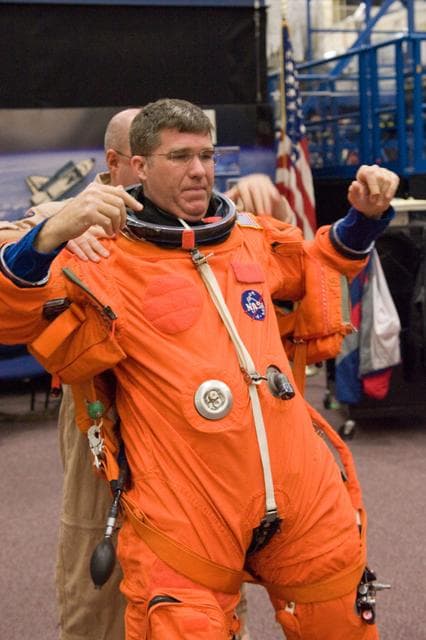 NASA image: STS-132 crerw during their bailout training in CCTII