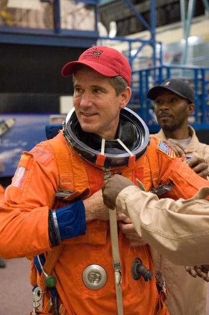 NASA image: STS-132 crerw during their bailout training in CCTII