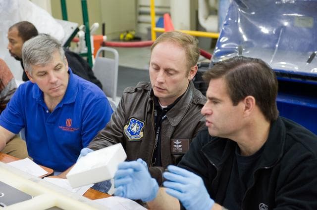NASA image: STS-134 crew during EVA TPS Overview training in the TPS/PABF 
