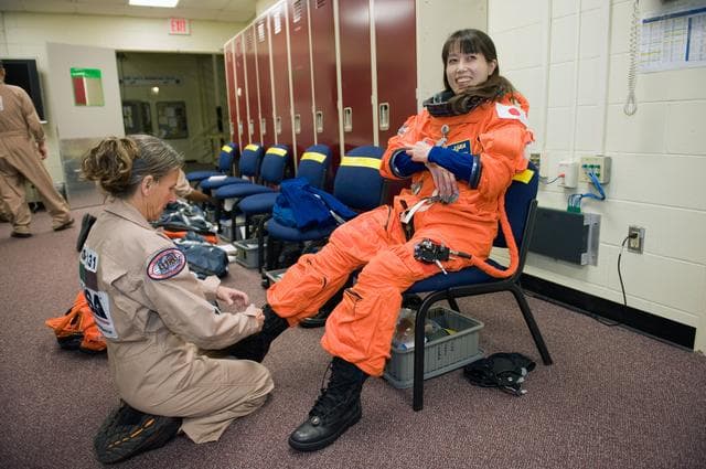 NASA image: STS-131 Preflight Training, ASC/CAP/DES 91020 training in CCT-II. 