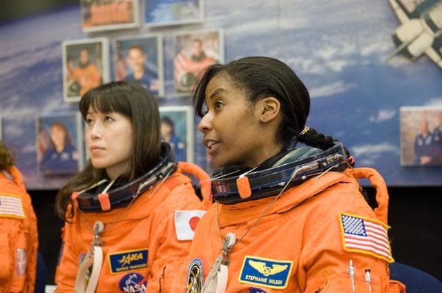 NASA image: STS-131 Preflight Training, ASC/CAP/DES 91020 training in CCT-II. 