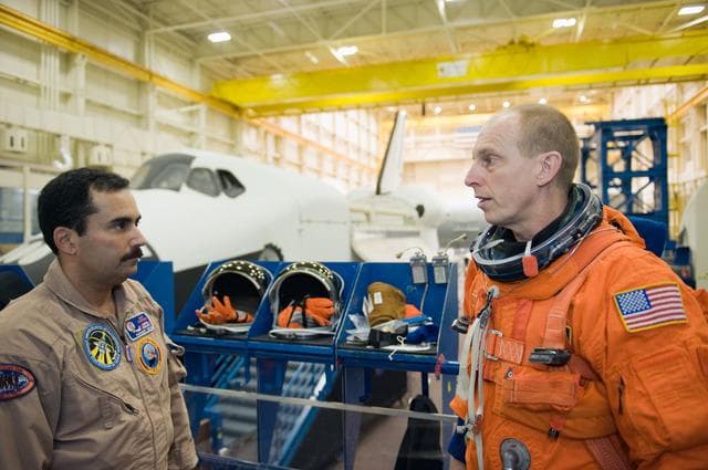 NASA image: STS-131 Preflight Training, ASC/CAP/DES 91020 training in CCT-II. 