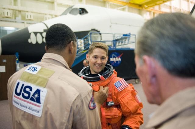NASA image: STS-131 Preflight Training, ASC/CAP/DES 91020 training in CCT-II. 