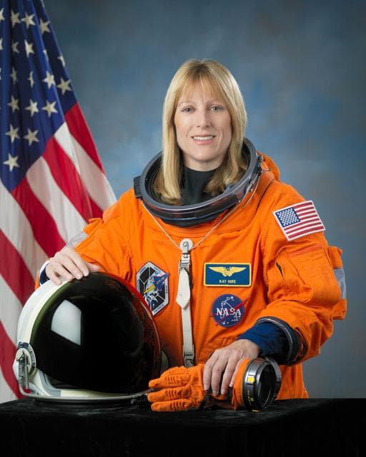 NASA image: Official Astronaut Portrait of Kay Hire in individual ACES suit.