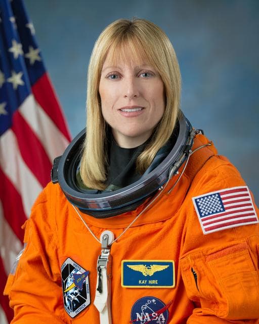 NASA image: Official Astronaut Portrait of Kay Hire in individual ACES suit.