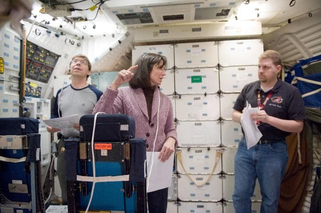 NASA image: STS-133 crew during CCT II Flight Communications plan